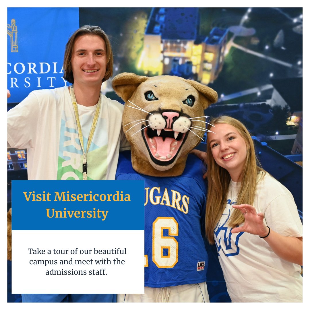 Schedule a visit to Misericordia University!!!

We have tours available Monday - Friday and Saturdays starting on September 9th. Registration is online and open, use the link in our bio to sign up for a date and time.