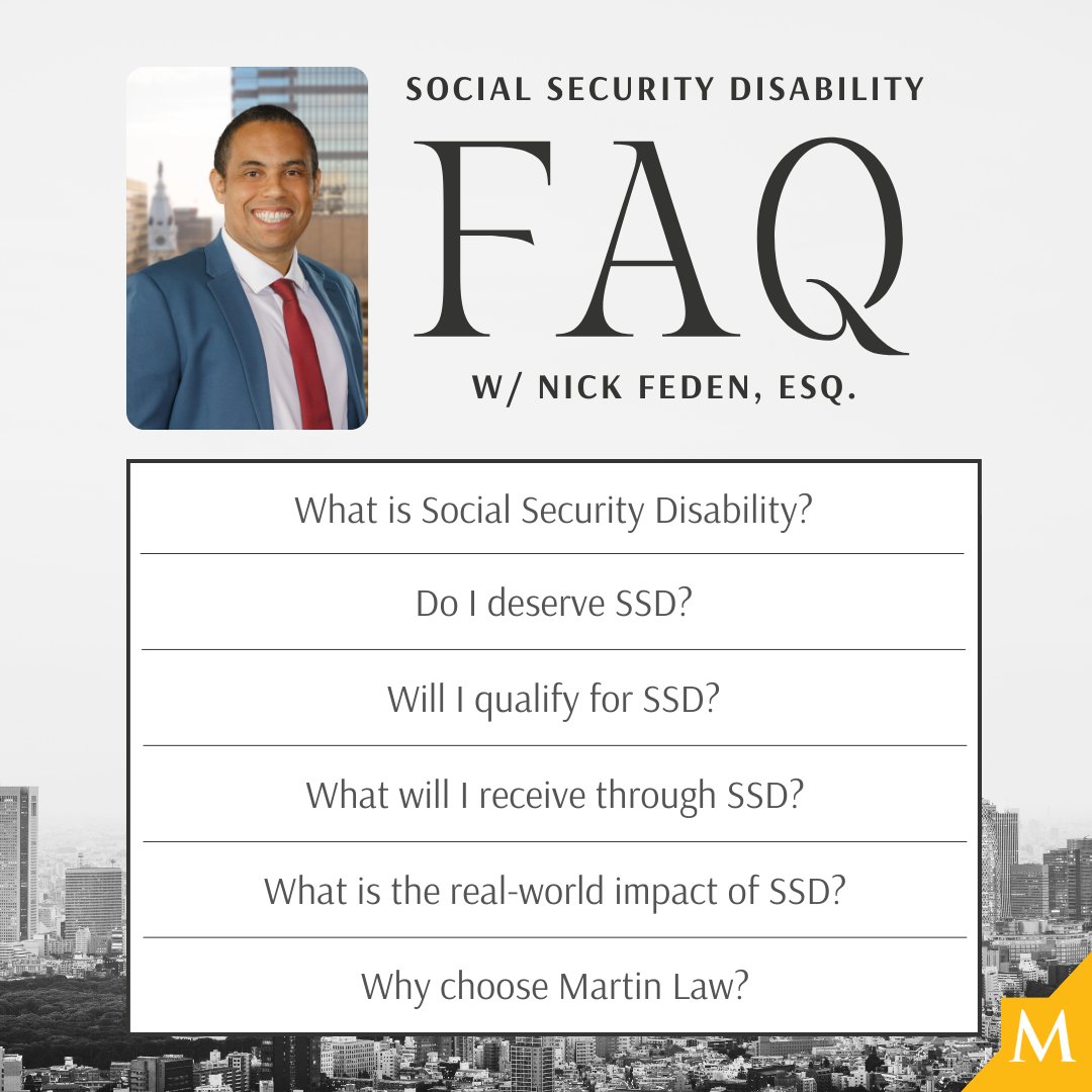MartinLaw1979's tweet image. Nick Feden Esq. navigates through common questions about Social Security Disability in his latest enlightening blog post on our website! 📝

paworkinjury.com/news/2023/08/f… 

#SSDI #SSD #disability #legalinsights
