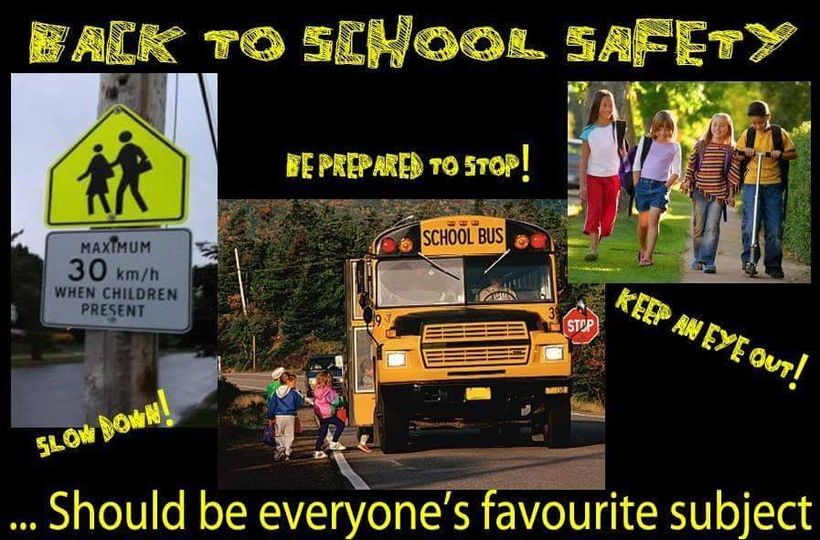 🚌IMPORTANT SAFETY REMINDER AS KIDS HEAD BACK TO SCHOOL NEXT WEEK 🏫
Back to school safety should be everyone favorite subject
Drivers: 
🛑Be Prepared to Stop!
🚗Slow down! 
🚨Stay Alert &amp; Distraction free while driving!