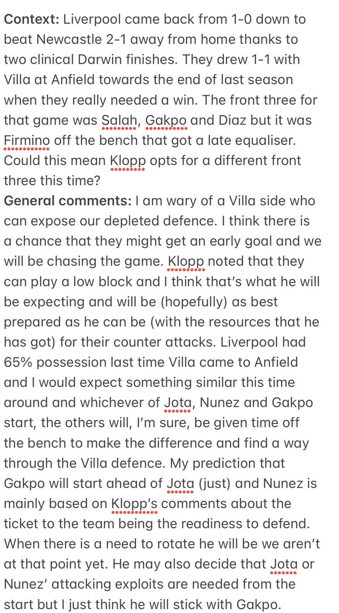 mathsmrc's tweet photo. Liverpool GW4 Predicted line-up

Tricky week this week especially with the central forward position. My reasons for my prediction are in the picture below. This is alongside @jumpthewave’s hivemind predictions. Please let me know if you have any questions. #predictklopp #lfc #fpl https://t.co/0szywKzv7r
