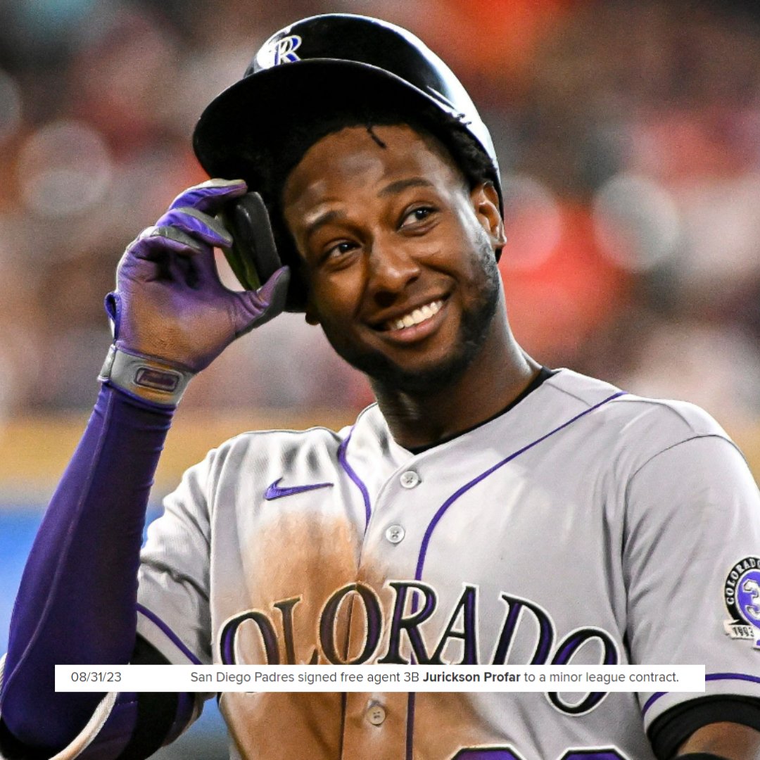 Talking Friars on X: Was it just me that missed this? Padres signed  Jurickson Profar to a minor league contract yesterday and are listing him  as a third baseman  / X