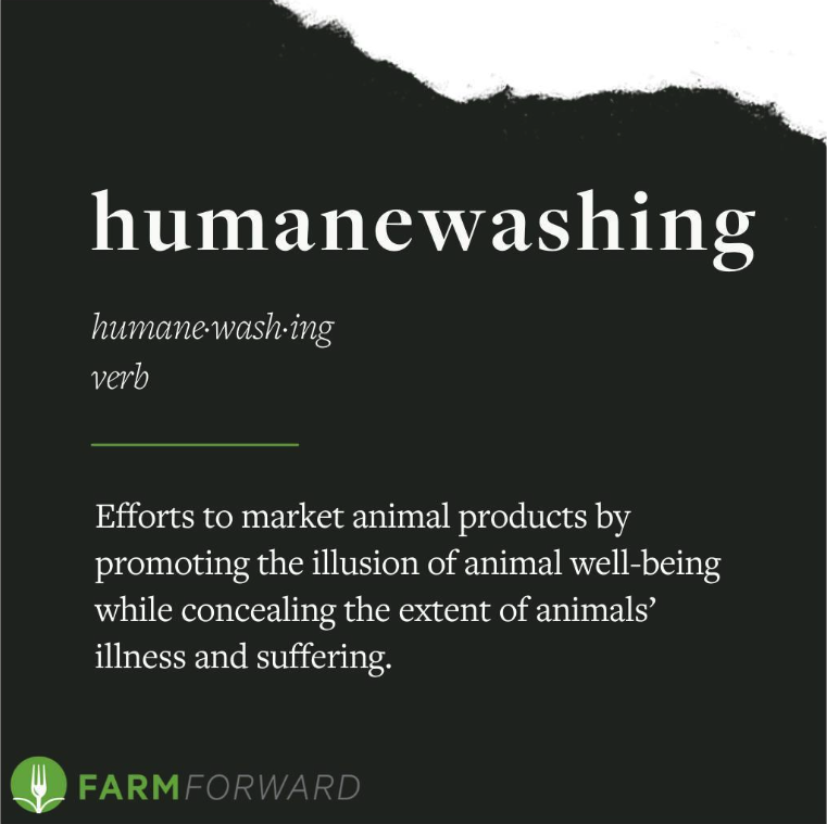 FarmForward's tweet photo. We've been working hard to peel back the labels on meat, dairy, and egg packages and reveal the dangerous, deceptive practice of humanewashing. And thanks to your support, we're making real progress toward ending it. Together, we can #endhumanewashing for good. https://t.co/KIXhO3cWO7