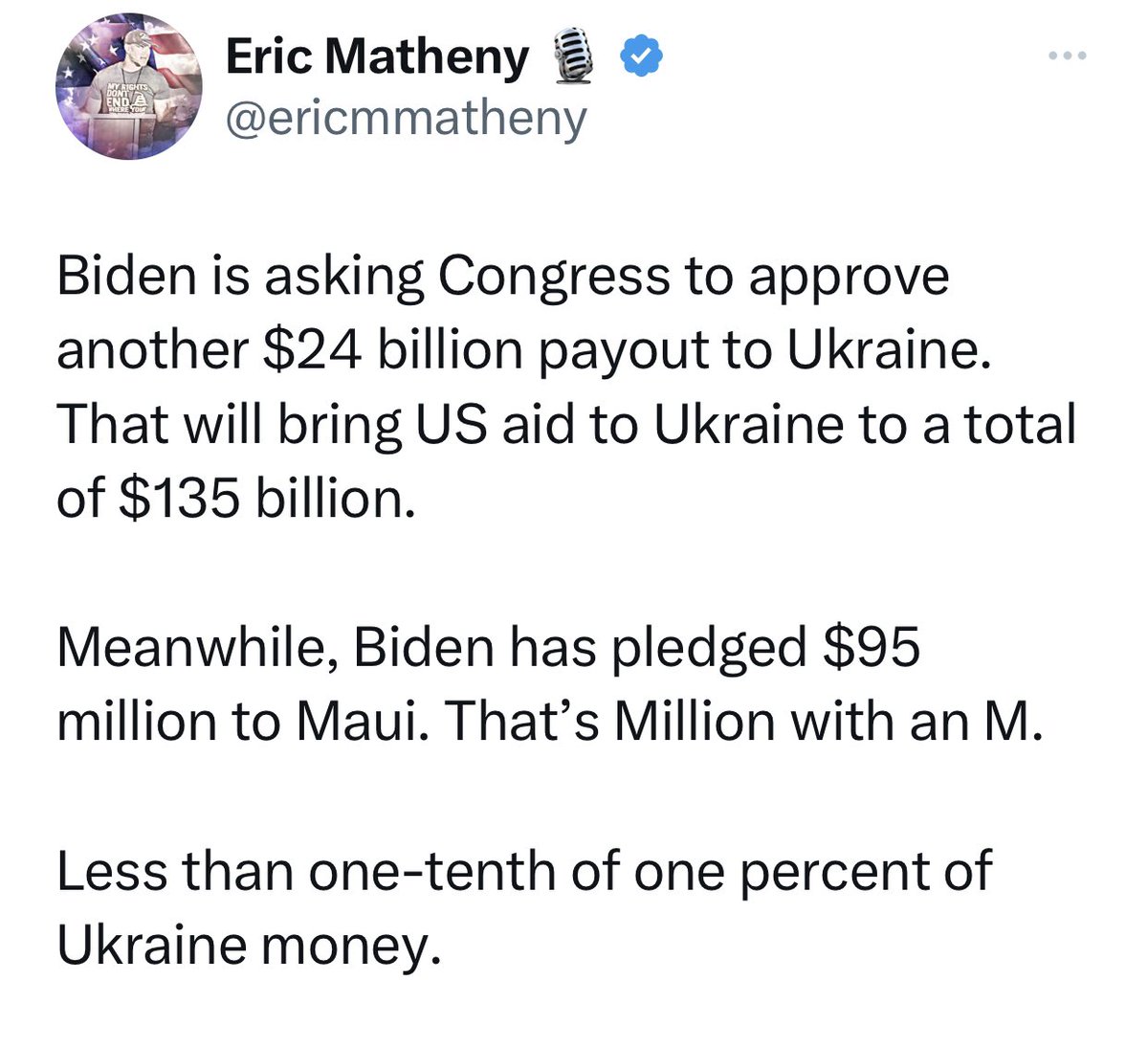 The Incompetent Dumbass in the Oval Office is asking for another $24 Billion for Ukraine. American citizens, especially Maui, are in crisis. This is fucking insane. Can anyone stop this shit?