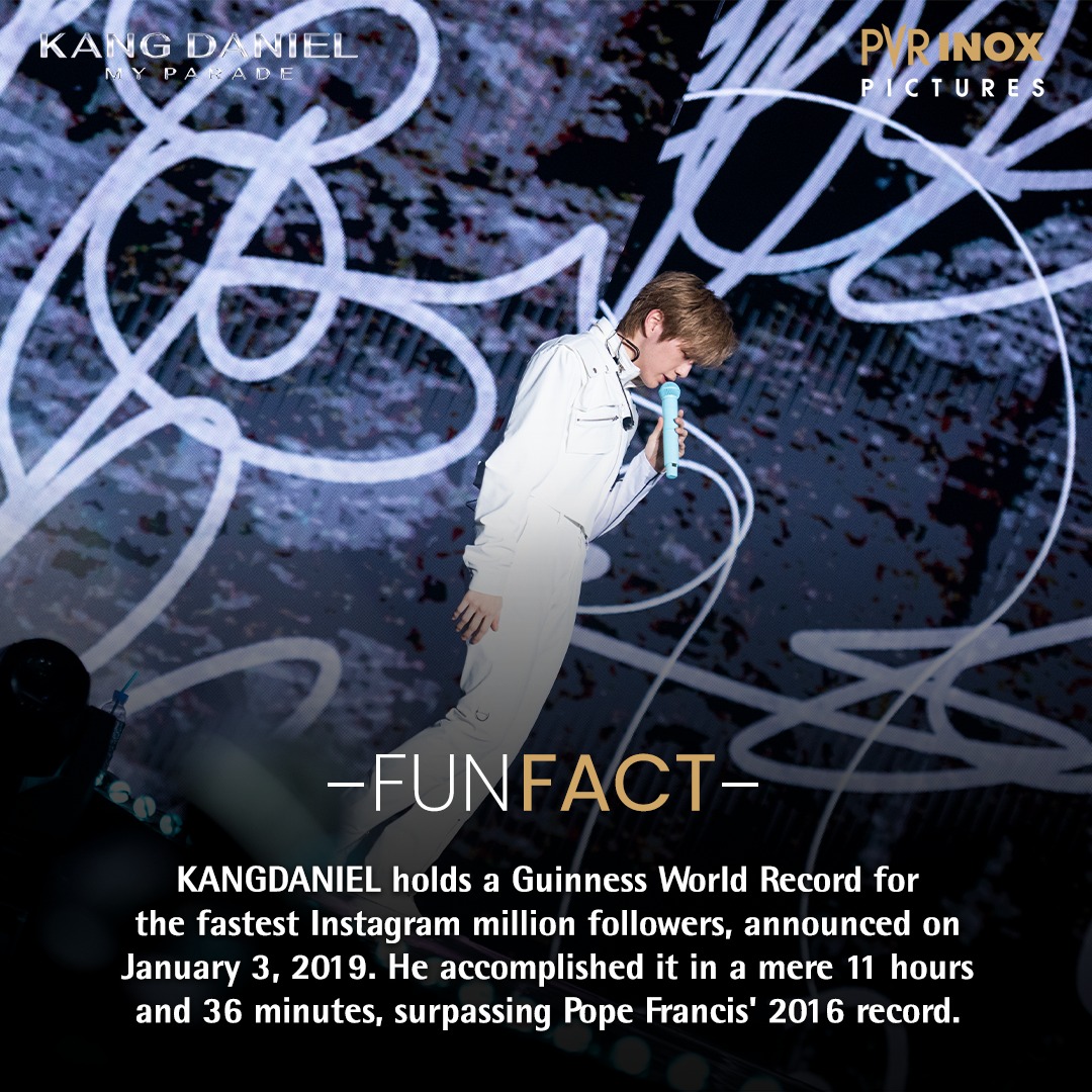 Get ready to embark on an unforgettable musical adventure with Kang Daniel! Did you know this about him? Catch Kang Daniel: My Parade, only in cinemas tomorrow! Ticket Link: linktr.ee/pvr.pictures . . #KPop #KangDaniel #MyParade #KPopMania #KPopMusic #PVRINOXPictures