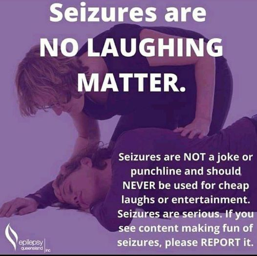 EpilepsyNL's tweet photo. seizures &amp; epilepsy are NO laughing matter. Faking seizures is not okay, Making fun of seizures is not okay, Relaying false information about seizures is not okay. If you see content that makes fun of seizures or is aimed at harming w/seizures do the right thing &amp; report it! https://t.co/2vMdgETjpu