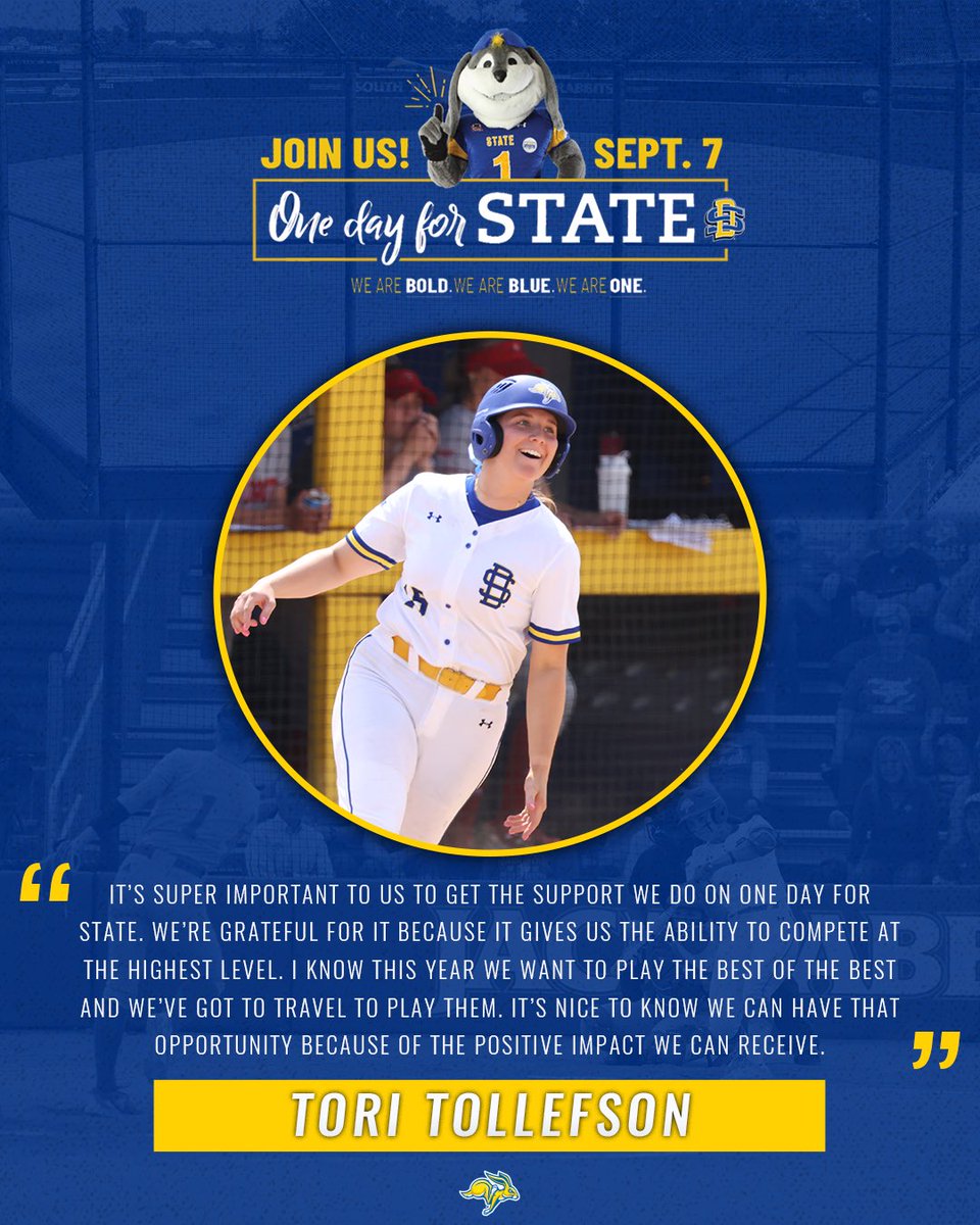 Jackrabbit Softball (@gojackssb) on Twitter photo One Day for STATE is right around the corner! <a href="/toritollefson/">Tori Tollefson</a> & all our current Jackrabbits know that your support allows us to play at the highest level.
#GoJacks ๐ฐ One Day for STATE is right around the corner! <a href="/toritollefson/">Tori Tollefson</a> & all our current Jackrabbits know that your support allows us to play at the highest level.
#GoJacks ๐ฐ
