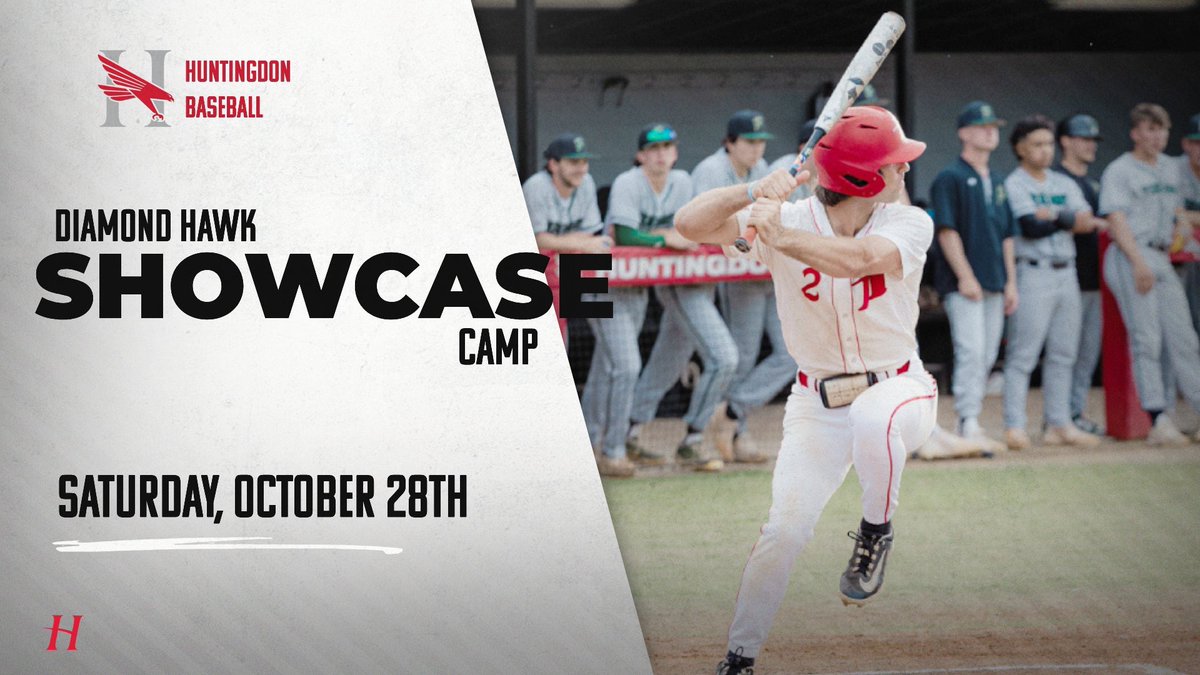 HCDiamondHawks's tweet photo. Huntingdon Baseball will host our Diamond Hawk Showcase Camp on Saturday October 28th. Please see details below.

📍Neal Posey Field 
🗓️October 28th 
🎓9th-12th
📝Register by October 21st

https://t.co/KY94gYoPfV https://t.co/LBAP78SRRM