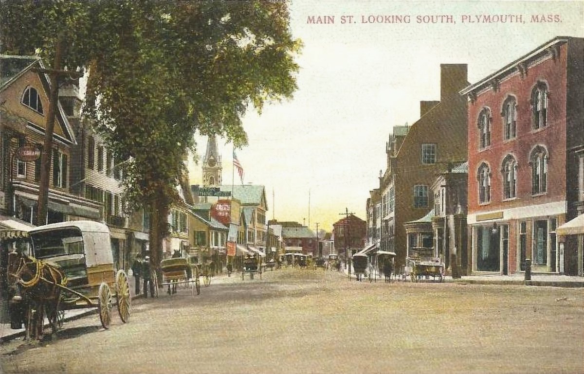 XmxHowes's tweet photo. Plymouth, Mass. Main Street Looking South 1909. What a wonderful piece of history! available here https://t.co/aga9j2dSbr #PlymouthMassachusetts #firsttown #PlymouthPostcard, #MainstreetPlymouthMA #horsesandbuggies #vintagepostcardofPlymouth https://t.co/7Ugd6hNRMW