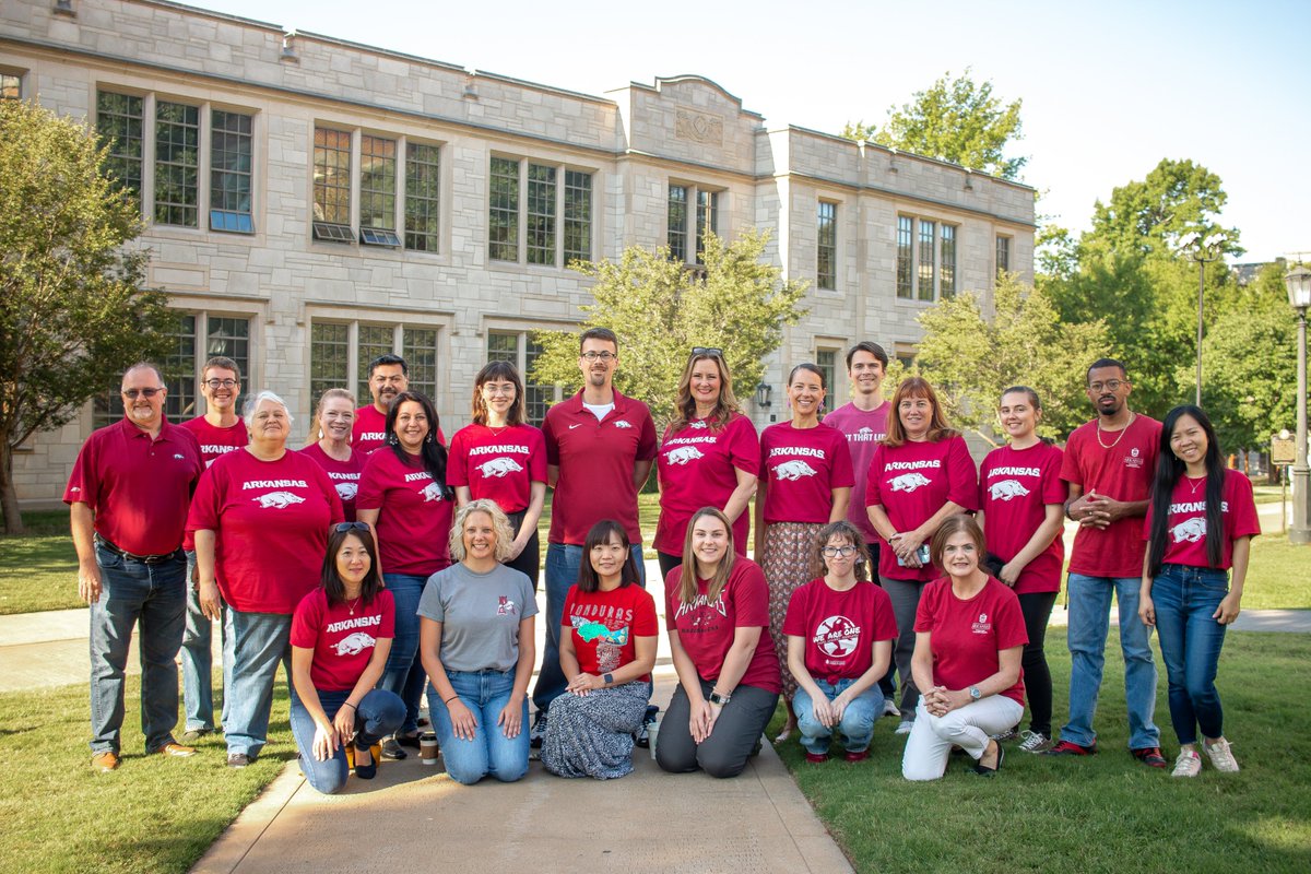 For #CollegeColorsDay, our staff wore their best Razorback red to show off their school spirit and cheer on the Hogs this weekend! #WPS 🐗