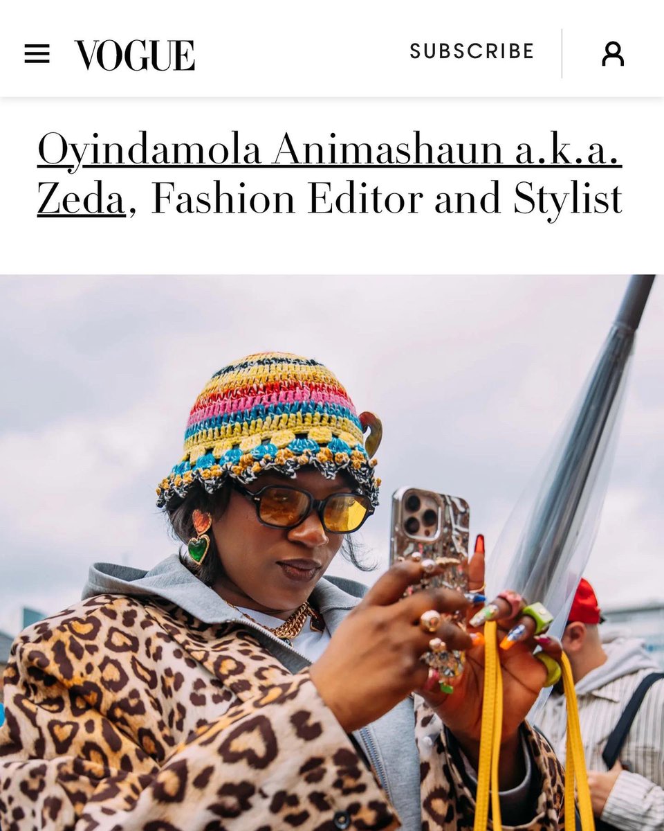 zedabesaying's tweet photo. a few weeks ago, your boi was asked by @voguemagazine @VogueRunway to talk about personal style and street style, it’s out today im so so honoured, I could burst 🥹🤞🏾❤️

Link: https://t.co/d6swUEvZif

💫 https://t.co/e62jj5xHme
