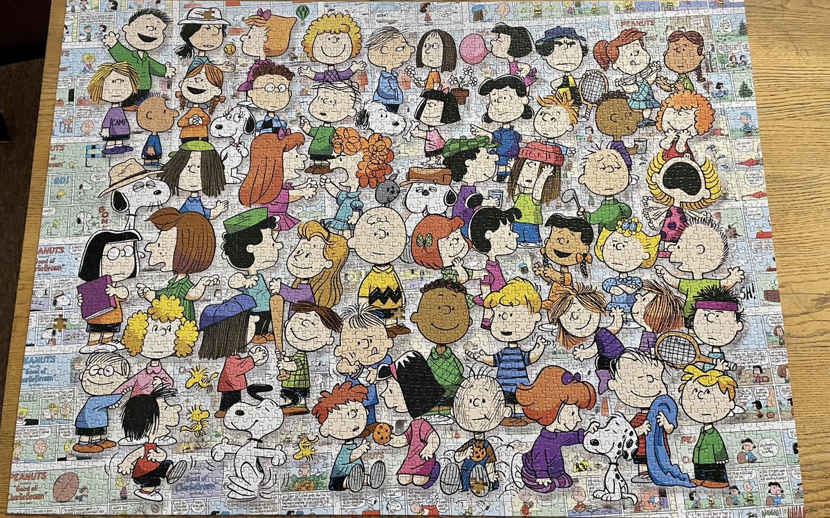 bc_pld's tweet photo. Check out this 3,000-piece Peanuts puzzle our patrons worked on together the last few weeks! 🧩

#librarypuzzle #commuity  #peanuts https://t.co/AjfDMl0s6X