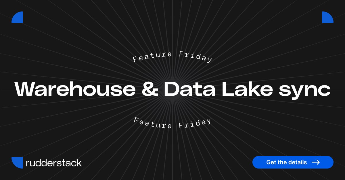 RudderStack's tweet photo. 🌟 This Feature Friday we’re highlighting Warehouse &amp; Data Lake sync

Sync events to your warehouse or data lake with standard-setting speed

Get more information on our site 👉 https://t.co/kisapd2EWE
 #RudderStack #CDP https://t.co/1YLyExfvXl