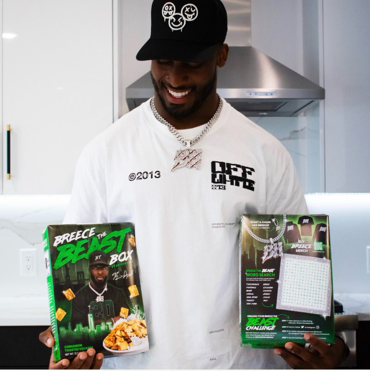BreeceH's tweet photo. I’m excited to partner with @plbsports for my very own limited edition “Breece the Beast Box” cereal! A portion of the proceeds from each sale will benefit underserved youth football programs in New York and New Jersey. 

Available for purchase exclusively at https://t.co/8dSN2lJqMv while supplies last! Link to purchase is in my bio