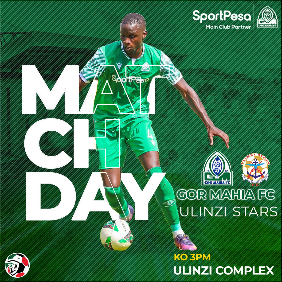 gormahiafcke's tweet image. 🟢 𝗠𝗔𝗧𝗖𝗛𝘿𝘼𝙔 

🆚 Ulinzi Stars
🕗 3pm (EAT)
🏆 FKF Premier League
🏟️ Ulinzi Complex

@SportPesa @johnnymckinstry 
#kogalo #sirkal #SportpesaNaGor