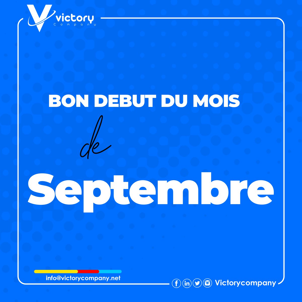 🌸 Bonjour septembre ! 
Un nouveau mois commence, et avec lui, une multitude de possibilités s'offrent à nous. 🌟 C'est le moment idéal pour prendre un nouveau départ, se fixer de nouveaux objectifs et continuer à avancer avec détermination. #september #VictoryCompany #MinKonnect