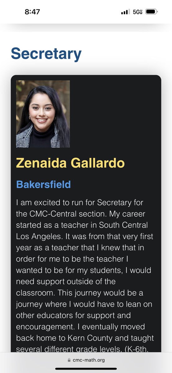 MrsGallardo1's tweet image. I am running for CMC-Central Secretary and it would be an honor to count on your vote. Vote here: cmc-math.org/election
