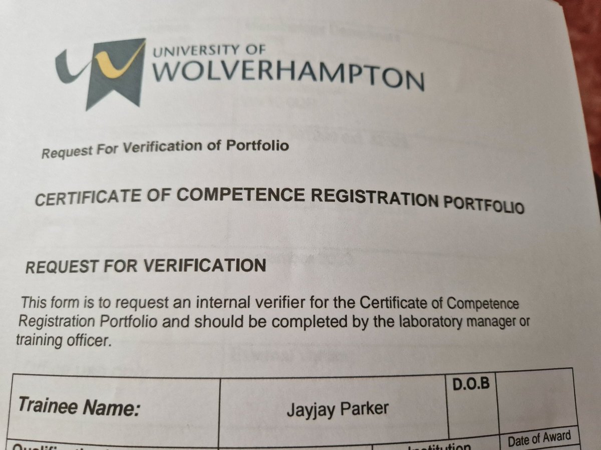 Jayjay_Parker's tweet photo. Can't believe it's almost time for my verification. @wlv_uni @BCPathology @IBMScience @kathryndudleyp https://t.co/yLxrSvtkSp