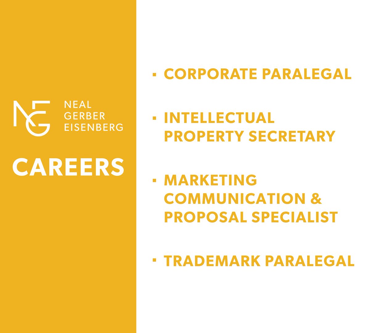 NGE_Law's tweet photo. Are you ready to take your career to the next level? We have four fantastic opportunities waiting for talented individuals like you to join our team! Head over to our new careers website to learn more about the NGE experience: https://t.co/U4GcK3nk3s

#legaljobs https://t.co/5fc0GbkdXg