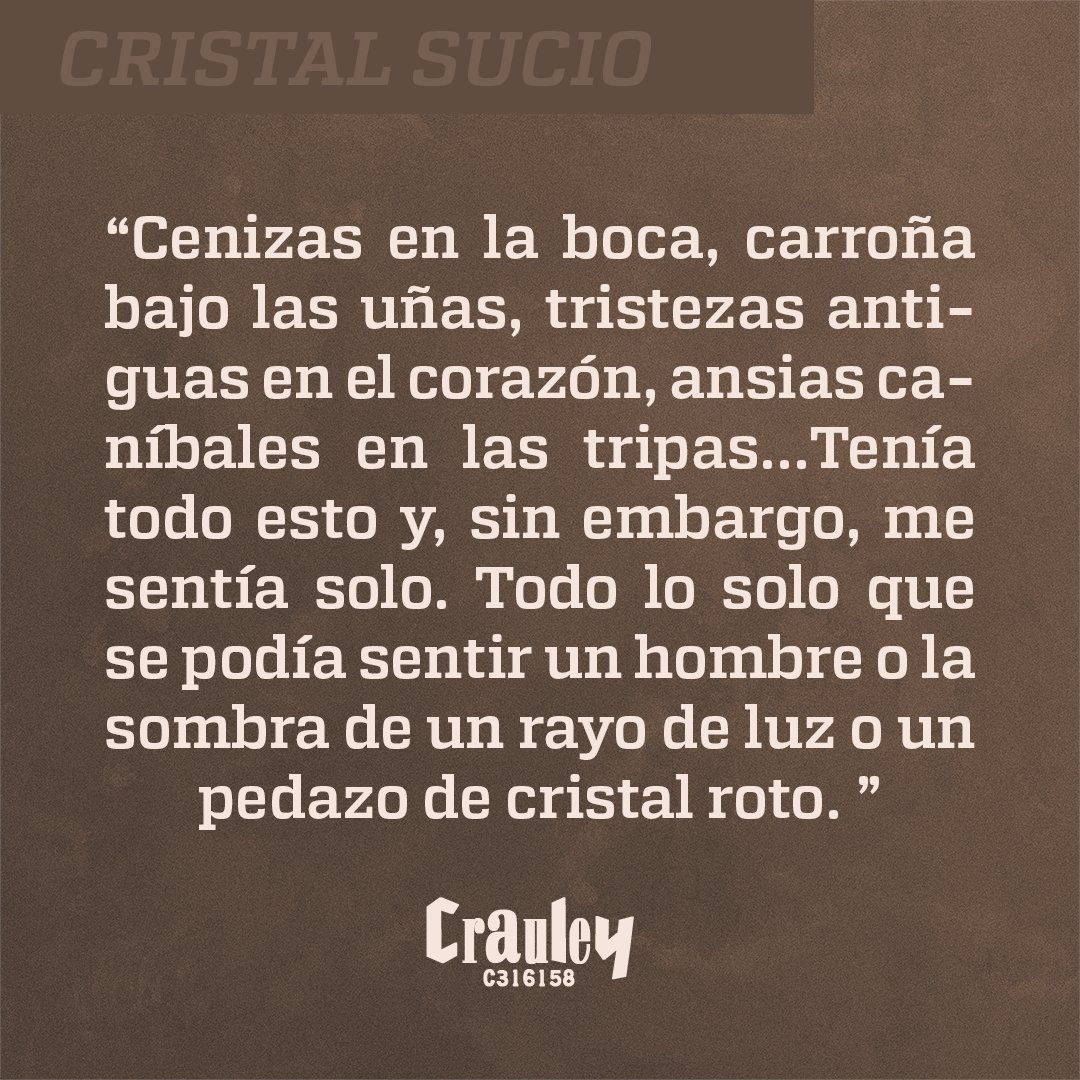 DCrauley's tweet photo. Fragmento de "Cristal Sucio"

#relatos #relatoscortos #microrrelatos #escritor #escritorindependiente #realismosucio #frases #leer #LecturaRecomendada https://t.co/VYXtDXD9sH