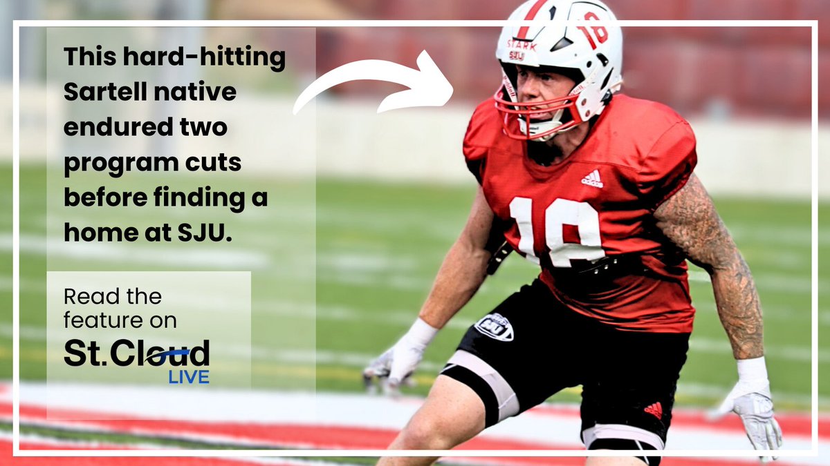 St. Cloud Live (@stcloudlive) on Twitter photo Maybe the best quote from the story: "I play aggressive...Don't expect me to be soft. If you see me around, I'm going to lay something on you." ๐ฅ
stcloudlive.com/sports/collegeโฆ
โ/๐ท: <a href="/Rennecke76/">Andy Rennecke</a>
<a href="/SJUFootball/">Johnnie Football</a> <a href="/SJUJohnnies/">Saint John's Athletics</a> Maybe the best quote from the story: "I play aggressive...Don't expect me to be soft. If you see me around, I'm going to lay something on you." ๐ฅ
stcloudlive.com/sports/collegeโฆ
โ/๐ท: <a href="/Rennecke76/">Andy Rennecke</a>
<a href="/SJUFootball/">Johnnie Football</a> <a href="/SJUJohnnies/">Saint John's Athletics</a>