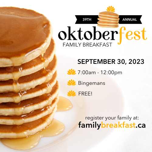 Grand River Hospital Foundation (@careneverstops) on Twitter photo Join us Saturday, September 30, 2023 from 7:00am to 12:00pm at the 39th Annual Oktoberfest Family Breakfast at Bingemans! Register your family for a FREE breakfast and learn more at: familybreakfast.ca Join us Saturday, September 30, 2023 from 7:00am to 12:00pm at the 39th Annual Oktoberfest Family Breakfast at Bingemans! Register your family for a FREE breakfast and learn more at: familybreakfast.ca