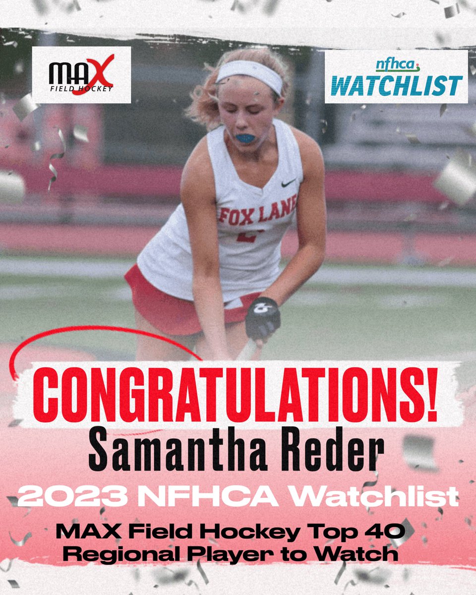 🎉A BIG CONGRATULATIONS to Samantha Reder for being named NFHCA High School Watchlist and MAX Field Hockey’s High School Top 40 Preseason regional players to watch. We are so proud of you Sam! @BCSDNOTES @foxlanefanzone maxfieldhockey.com/2023-high-scho… nfhca.org/2023-nfhca-hig…