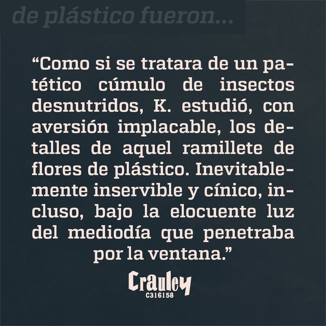 DCrauley's tweet photo. "De plástico fueron sus colores"... un relato corto

#relatos #relatoscortos #escritor #escritorespañol #escritorindependiente #realismosucio #leer #frases #literatura #LecturaRecomendada https://t.co/WVMP9XnLRa