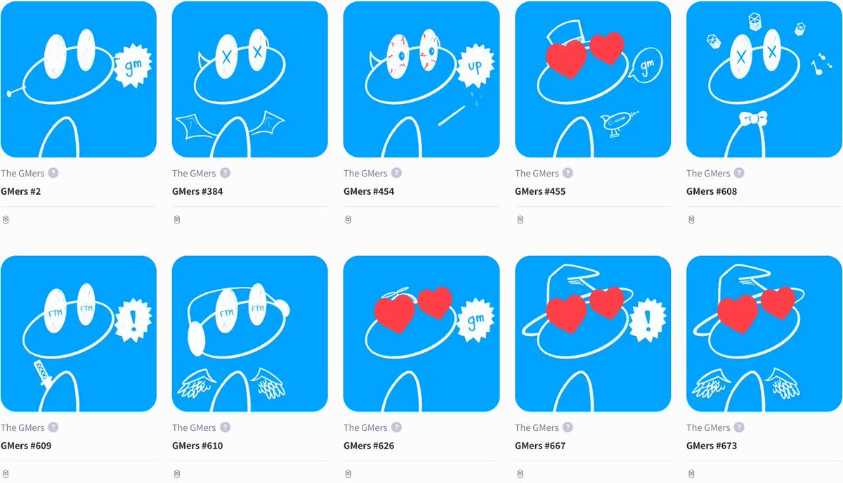 $FTM has taken a beating lately so here is a giveaway. One person gets 10 GMers by <a href="/yolofinancial/">yolofinancial</a>. Why 10? Because with 10 you can burn/mint a legendary if you like and I already have 2 of them. I'll pick someone later tonight. RT for the chance to win. @GMFTMLFG <a href="/CultNFTs/">The Cult</a>