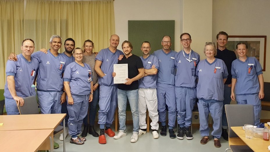 Today was the last day of our international HPB fellow @Giampaolo_Perri @HpbKarolinska Fantastic person and superb surgeon! Italy is lucky to have him back. Thanks GP, and also to @Gio_Marchegiani for promoting him! Looking forward to continued collaboration!