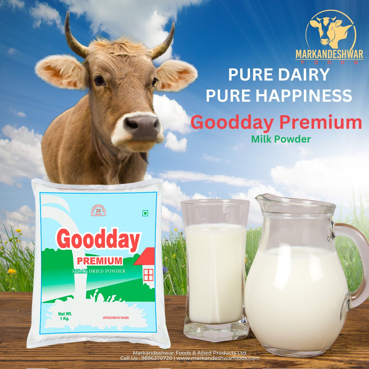 G O O D D A Y .  M I L K .  P O W D E R . 
We believe in purity .
#GooddayPremiumMilk

Markandeshwar Foods & Allied Products Ltd.
For trade inquiry 9896370720, 9729344011, 9810754400.
.
.
.
#markandeshwarfoods #milk #dairy #dairyproducts #goodday #Healthy #Healthyliving  #Haryana