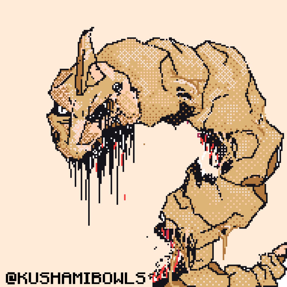 Cheesetwerk's tweet photo. I drew my favorite Pokémon onix if he was made of flesh, my insta is kushamibowls if ya wanna follow on there as well #Pokémon #dotpict #art #digitalart #art #videogames #gaming #streaming #twitch #kushamibowls https://t.co/FNiZCKNV2j