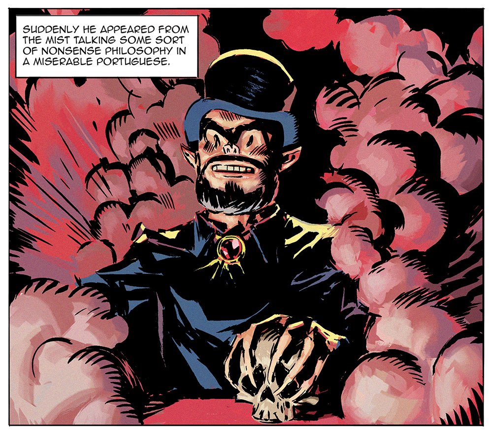 The  improved version of  #coffinjoe,  new brush inks and digital colors!
Nova versão do #zedocaixao #mojicamarins, refinalizado com pincel (nanquim) e colorido digitalmente.