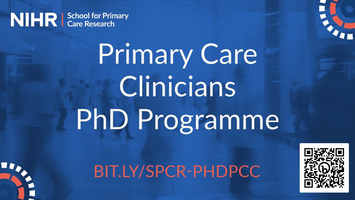 Watch this space! Applications for our PhD Programme for Primary Care Clinicians opens week commencing 4 September 2023. 

Learn more about the programme here: Bit.ly/SPCR-PHDPCC

<a href="/NIHRSPCR/">NIHR School for Primary Care Research</a> #PhD #PrimaryCare #Clinicians #doctoraltraining
