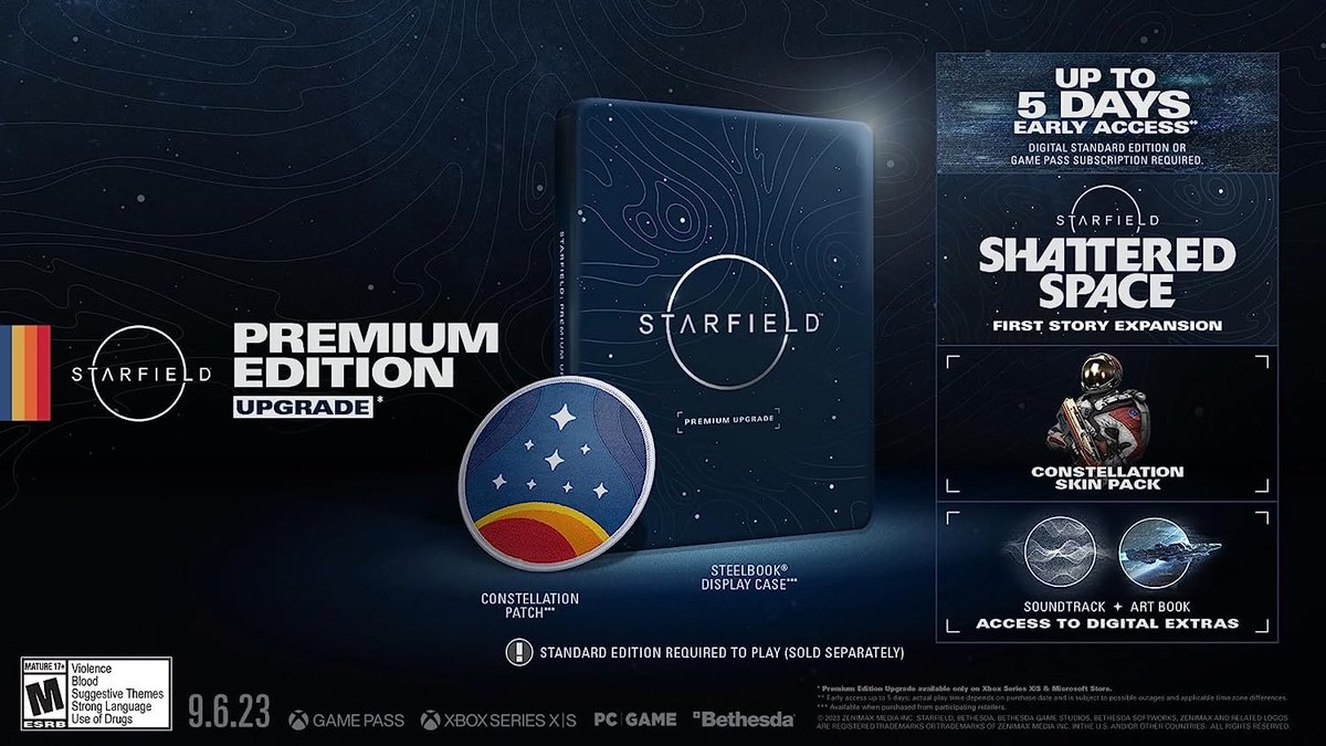 LevelUPcom's tweet photo. ยกHACIA EL ESPACIO! ๐ซ๐
Explora el hermoso y basto espacio con #Starfield comprando la #PremiumUpgrade que te incluye todo lo que ves en la imagen y el acceso anticipado para jugarlo desde HOY
#LevelUpferta ๐ https://t.co/eKAaai2MPM https://t.co/PdbTb56F6S