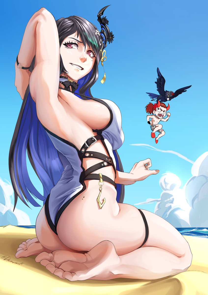 DrawiniK's tweet image. #RavenCrafts #holoAdvent  #HololiveEN 
I can finally enjoy summer! 
What do you mean it's September?!