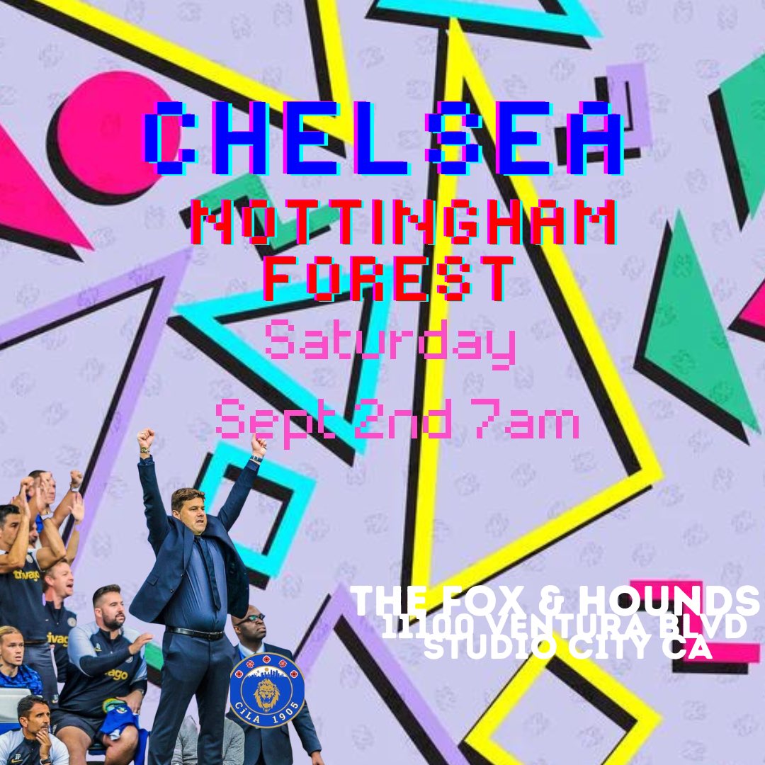 cila1905's tweet photo. What better way than to start off the holiday weekend than joining us at the pub at 7am! Join us while the Blues take on Forest tomorrow! See ya there! 

#cfc #cfcla #lablues #chelseafc #foxandhounds #studiocity #la #ktbffh #utc  #myplmorning https://t.co/61jZKEm1d0