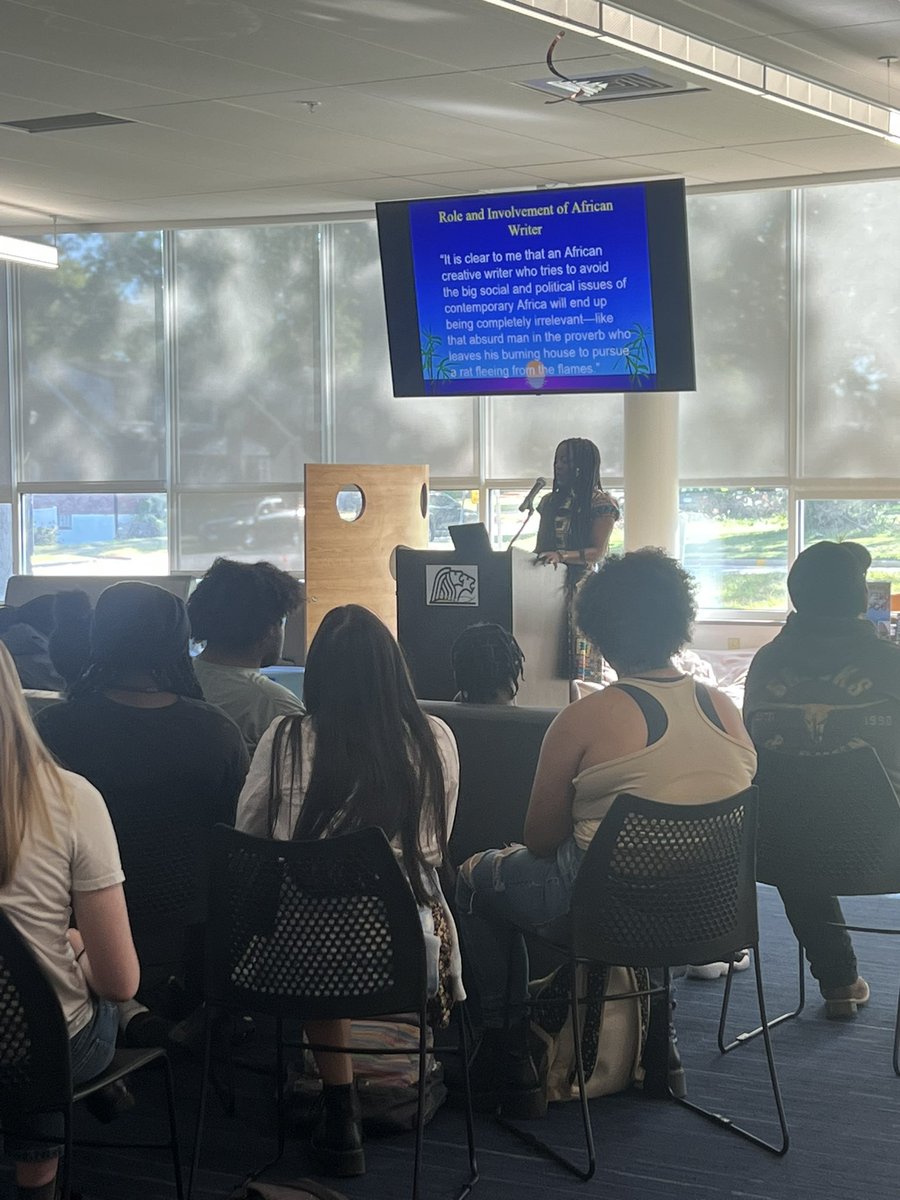Grateful to have esteemed academic writer and historian, Nwando Achebe engage with <a href="/UCitySchools/">UCity Schools</a> high school students. #literacyforjoyandjustice