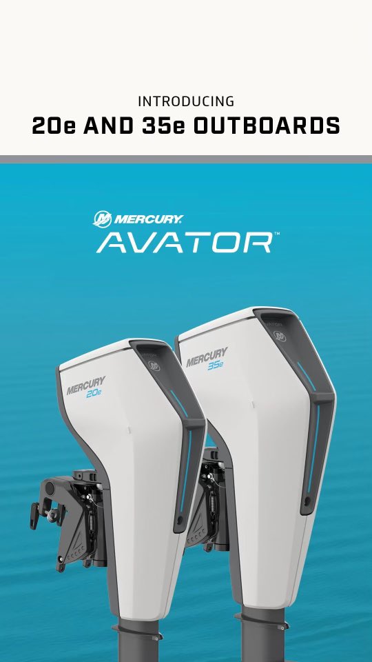 MercuryMarine just powered up its electric outboard lineup with the all-new Avator 20e and 35e models. They feature a modular battery system so you can extend your range and runtime for even greater adventures. Learn more: bit.ly/3OYmb8c #GoBoldly #Avator #MercuryProTeam