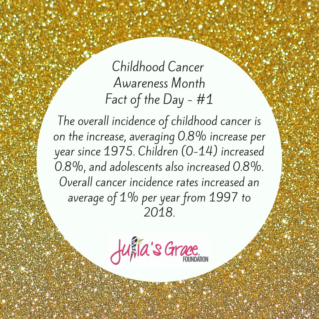JuliasGraceFdn's tweet photo. As we enter into September, we enter into Childhood Cancer Awareness Month.   We will mark each day with a fact about childhood cancer, from how it affects the child to how it can affect the entire family emotionally, financially and throughout their lives. https://t.co/507TvZGYZg