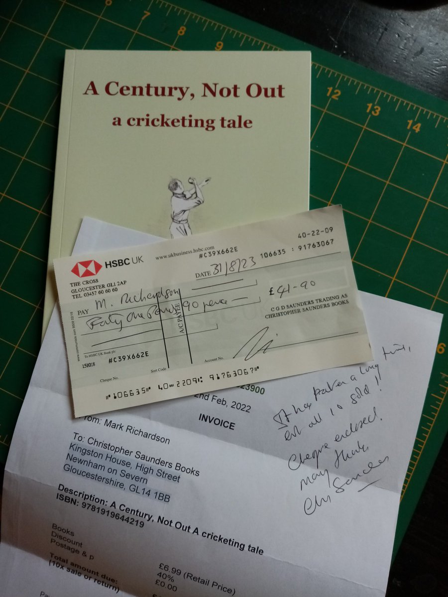 TonbridgeBlog's tweet image. Well, I had a nice surprise opening the post this morning. Chris Saunders is a worldwide authority on cricket books. He liked reading my short story so much he agreed to put it in his catalogue. Took a while but he sold all the copies I sent. #Cricket #cricketer @cricketmonthly