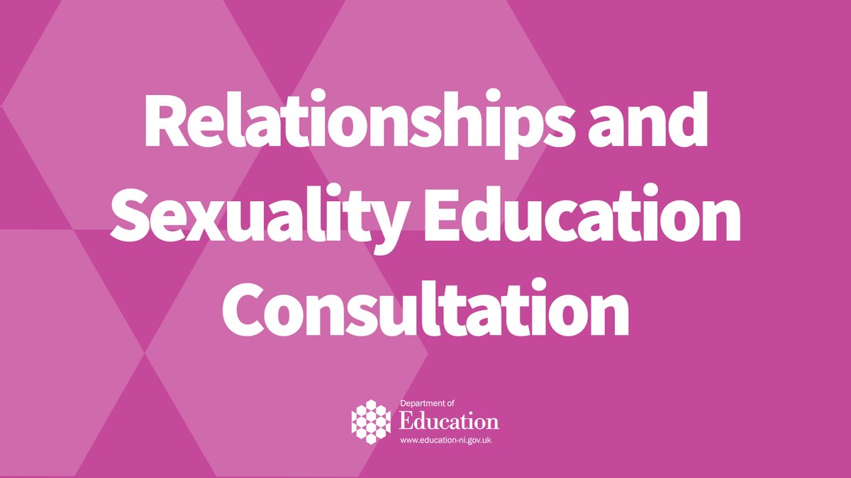 DE has launched a consultation seeking views on changes to elements of Relationships and Sexuality Education. This includes how parents/carers can excuse their child from age-appropriate education on sexual and reproductive health and rights. More info - education-ni.gov.uk/news/consultat…