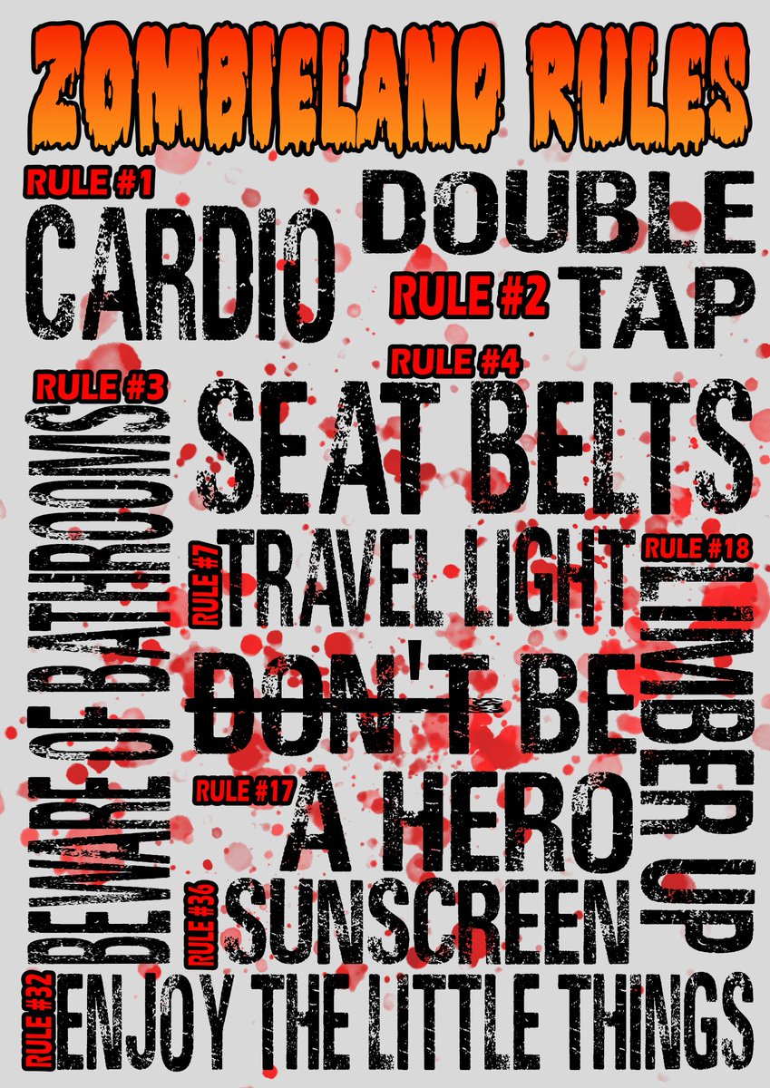 PrintsThings's tweet photo. Excited to share the latest addition to my #etsy shop: Zombieland Rules A3 Premium Matte Paper Poster https://t.co/JJPrh5me2X #unframed #bedroom #horrorgothic #zombielandposter #survivalrules #zombieart #moviememorabilia #undeadhumor #a3matteposter https://t.co/YTysyypv1s