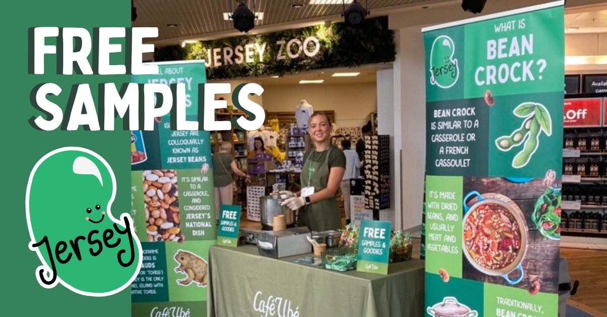 JPRests's tweet image. Our Jersey Bean Crock stand will be back at Jersey Airport tomorrow from 10am - 2pm. If you're flying out, come and see us to try Jersey's national dish or free and grab a free Jersey bean sticker! 🛫