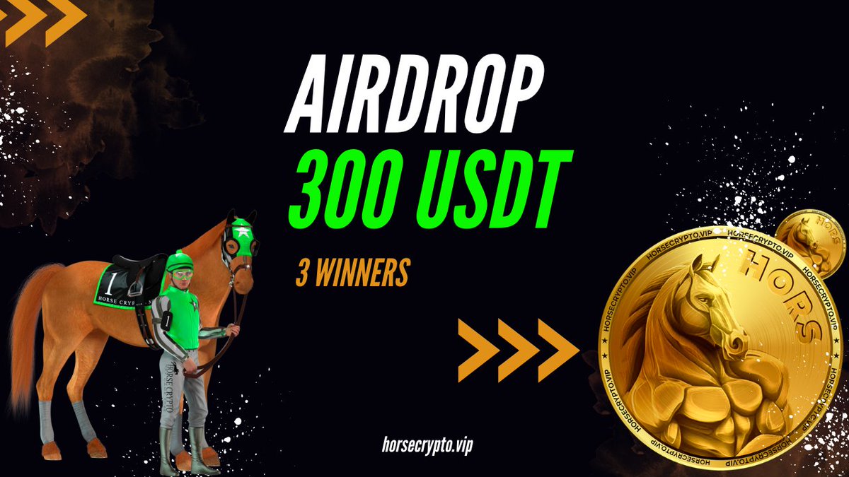 📣New HorseCrypto Airdrop📣

😀 Participate in our first HORS Token purchase Airdrop, where 300 USDT will be awarded in prizes. 🎁

😎 How to Participate❕ you must make a minimum purchase of HORS and Hold until the final date of the draw, then you must fill out a form with your