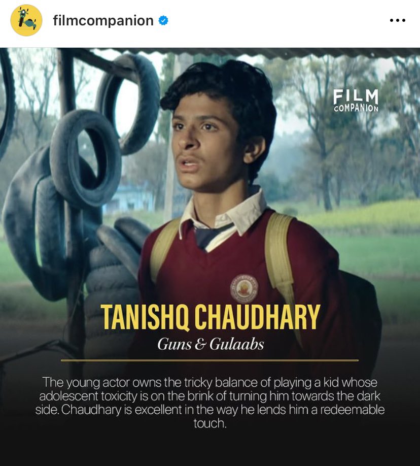 ActorTanishq_'s tweet photo. Thank you @FilmCompanion 🙌❤️

#GunsAndGulaabs #gunsandgulaabsonnetflix 

CLICK ON THE LINK ⬇️ 

https://t.co/AQJZ6La8p5 https://t.co/6XTaNmDkUa