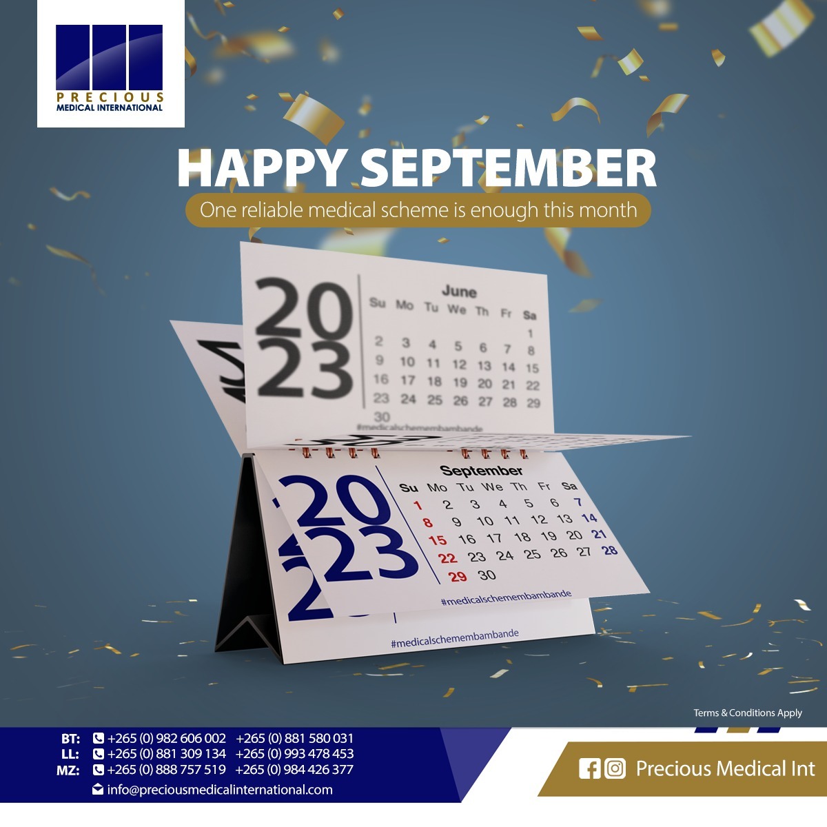 Happy new month!
Let's make it a September to remember with the best medical cover in Malawi
#medicalschemembambande #PMI
#BestCare #medicalscheme