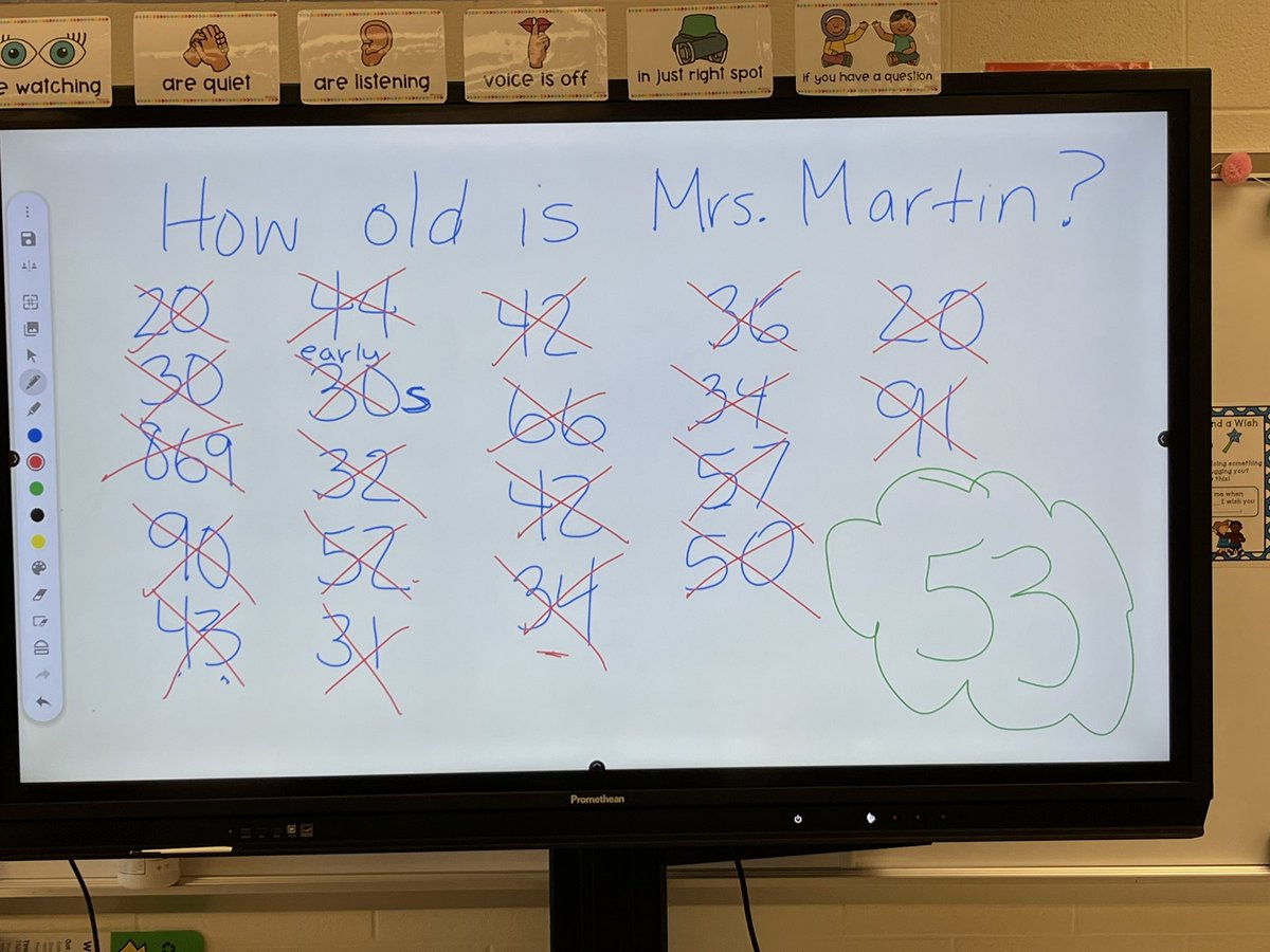 Always one of my favorite back to school number talks. One of them said, “You look like you’re early 30s”. Clearly my favorite student. But 869? I know the beginning of year is rough but I didn’t think I looked that bad!! <a href="/LittleRiverLCPS/">Little River ES</a> @LCPS_Math