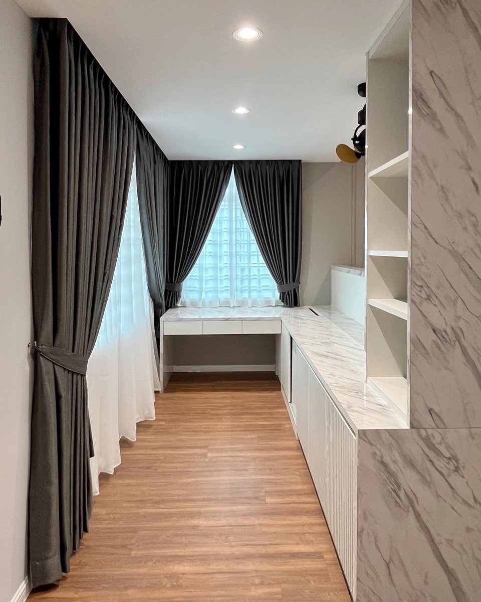 mrcurtainmy's tweet image. 🌟 Curtain Fabric Tips! 🏡 Elevate your space with floor-to-ceiling, double pinch pleat curtains like these in our dressing room and master bedroom. AkemiUchi's Noise Reduction Dim-Out Curtain and Snow Sheer add elegance while maintaining privacy. #CurtainTips #AkemiUchi