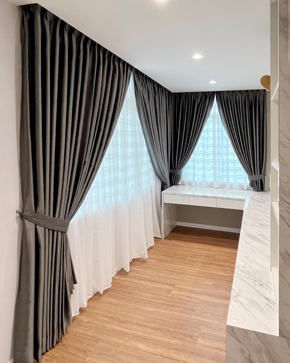 mrcurtainmy's tweet image. 🌟 Curtain Fabric Tips! 🏡 Elevate your space with floor-to-ceiling, double pinch pleat curtains like these in our dressing room and master bedroom. AkemiUchi's Noise Reduction Dim-Out Curtain and Snow Sheer add elegance while maintaining privacy. #CurtainTips #AkemiUchi