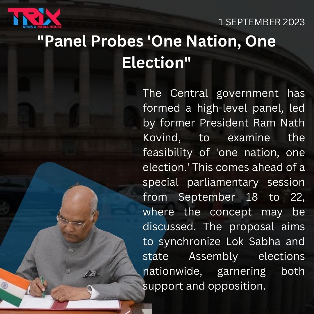 'Panel Probes 'One Nation, One Election'
.
.
.
#OneNationOneElection #ElectionReform #PoliticalPanel #ElectoralSystem #IndiaPolitics #GovernmentCommittee